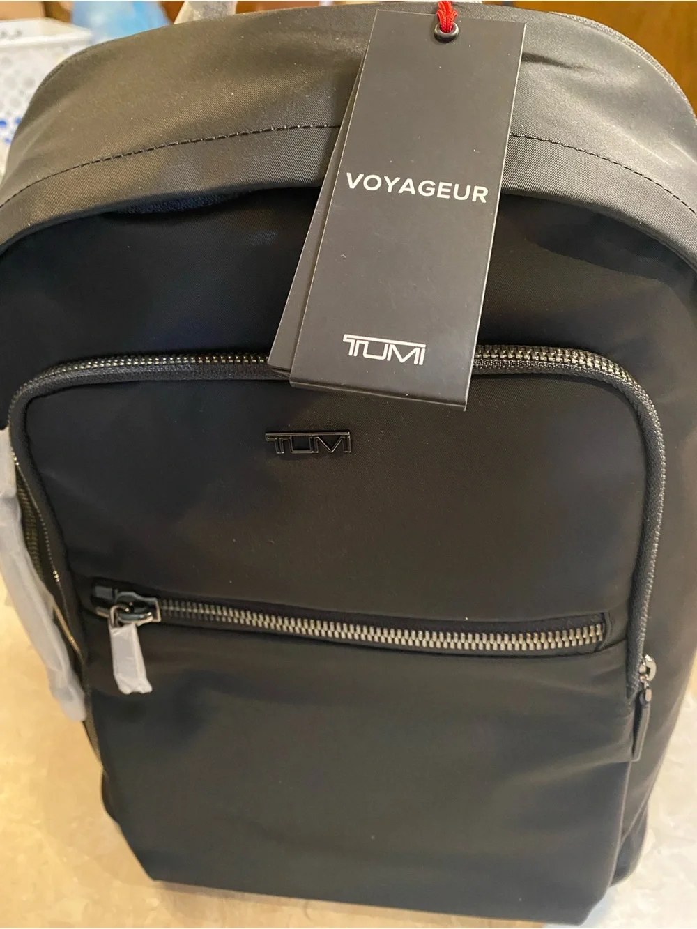 Tumi Black Men's Backpack with Front Zip Pocket
